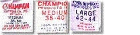 Etiquetas Champion reales, Años 60