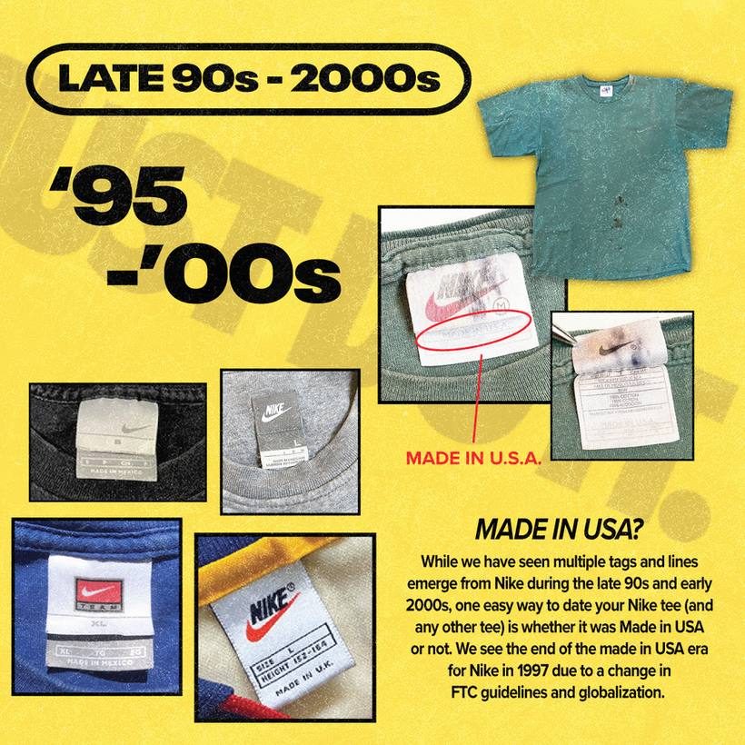Etiquetas Nike reales, 1995 – años 2000
