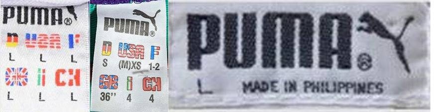 Etiquetas Puma reales, Años 80 – 90
